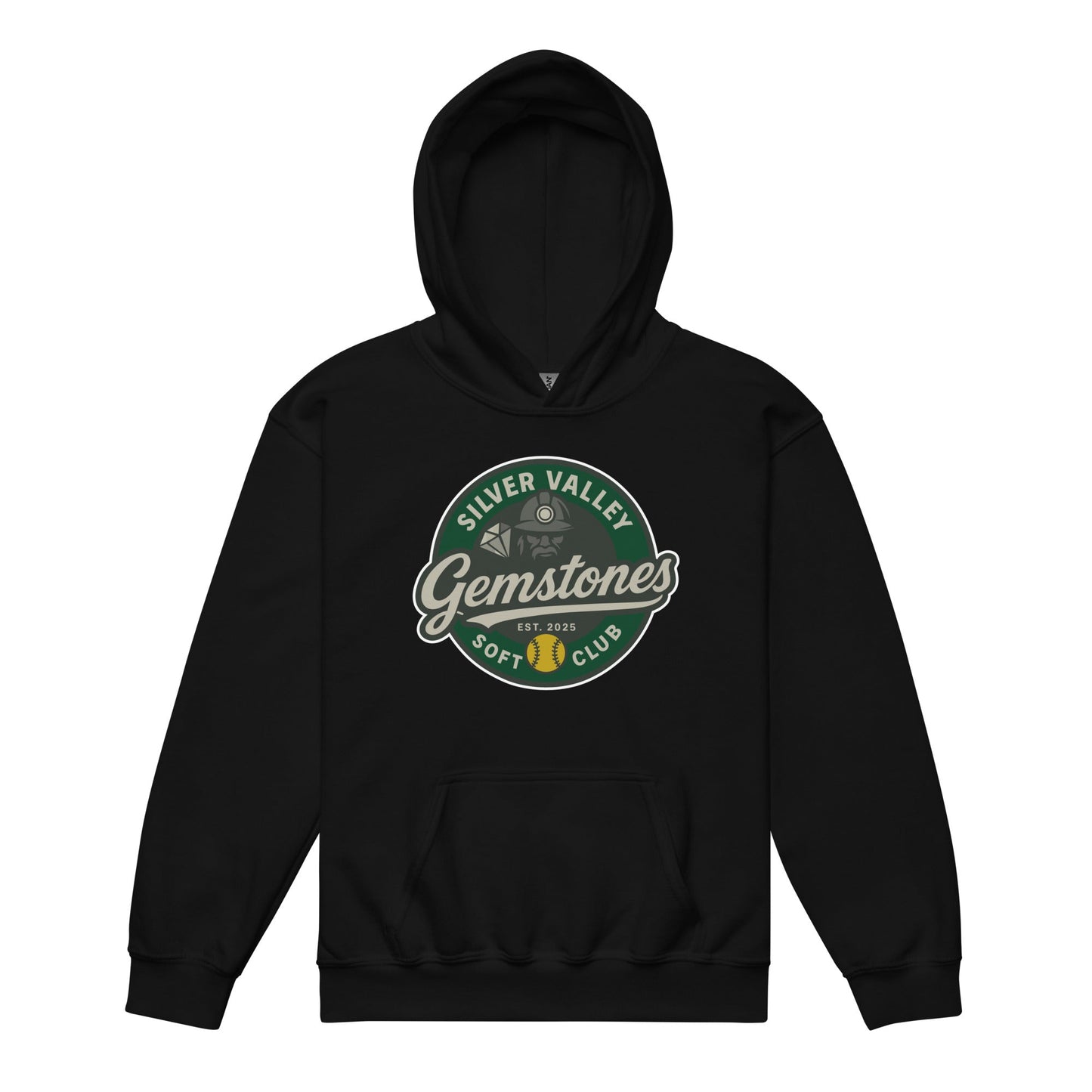 Classic | Youth Hoodie | Silver Valley Gemstones | Badge Logo