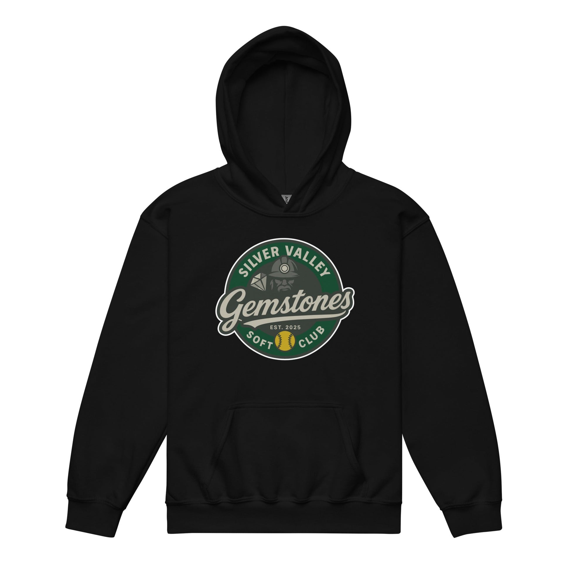 Classic | Youth Hoodie | Silver Valley Gemstones | Badge Logo