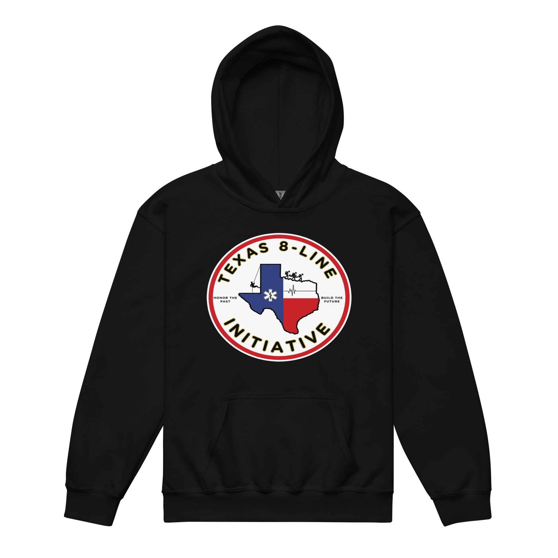 Classic | Youth Hoodie | Texas 8 - Line Initiative | Badge Logo