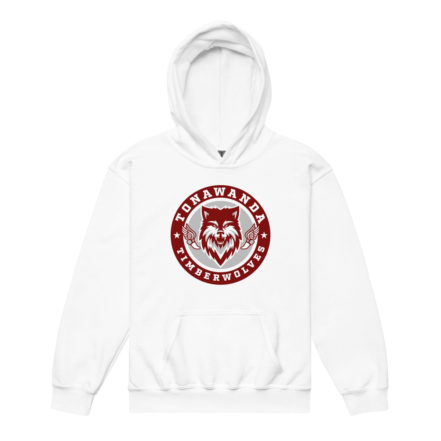 Classic | Youth Hoodie | Tonawanda High School Track and Field | Mascot Badge Logo
