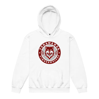 Classic | Youth Hoodie | Tonawanda High School Track and Field | Mascot Badge Logo