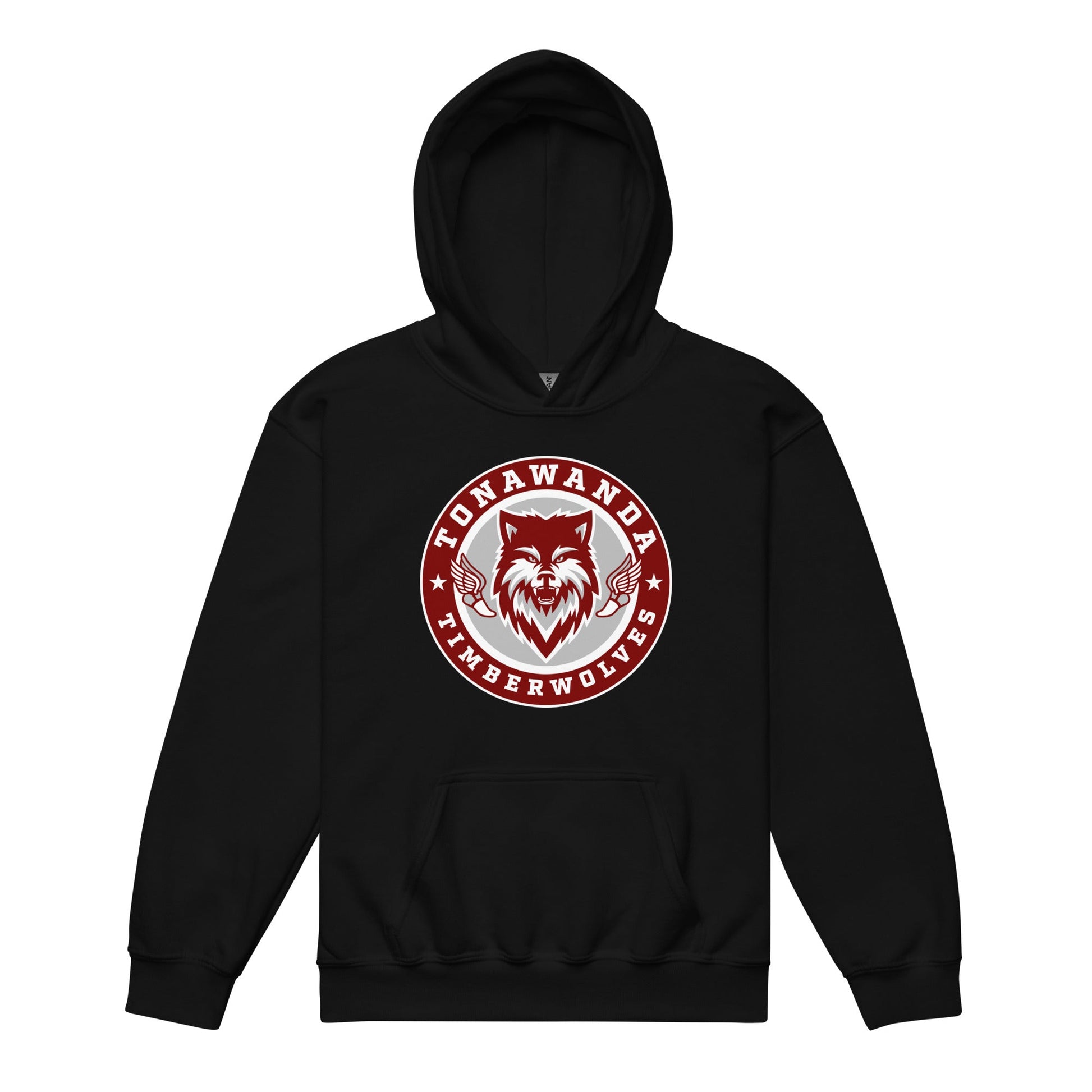 Classic | Youth Hoodie | Tonawanda High School Track and Field | Mascot Badge Logo