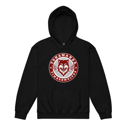 Classic | Youth Hoodie | Tonawanda High School Track and Field | Mascot Badge Logo