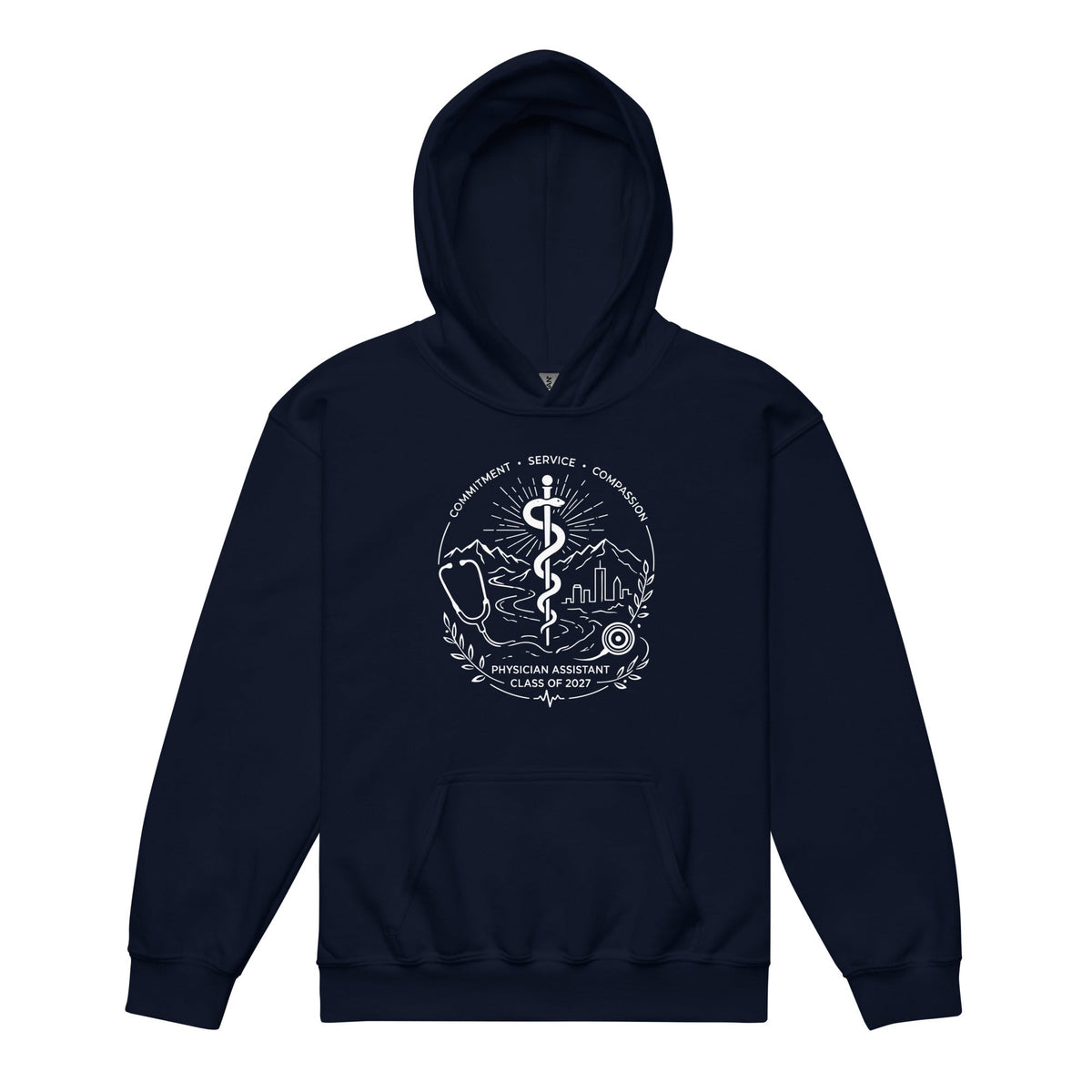 Classic | Youth Hoodie | Trine PA program | Crest Logo