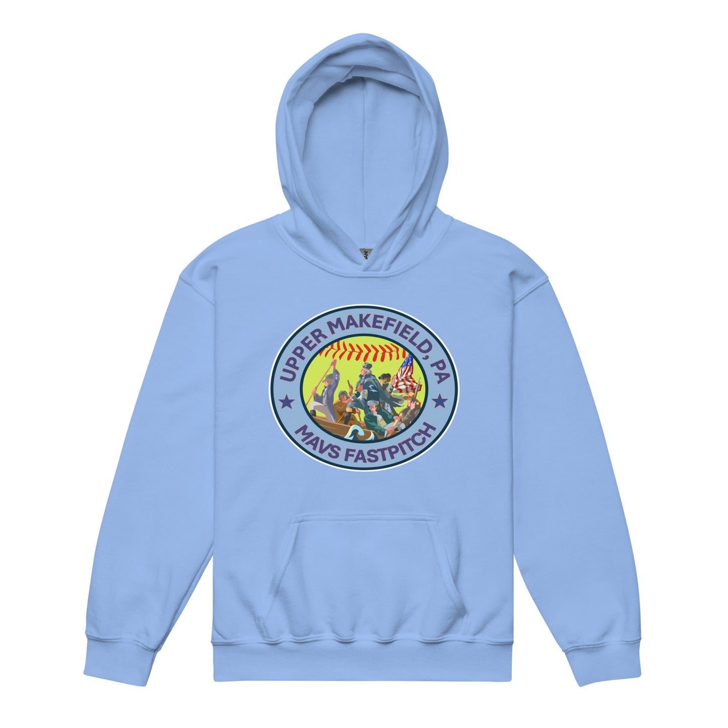 Classic | Youth Hoodie | Upper Makefield Mavs Fastpitch | Crossing Badge Logo