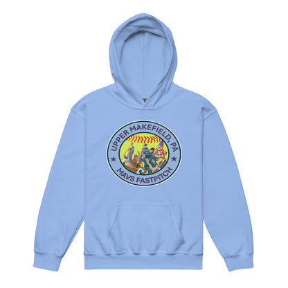 Classic | Youth Hoodie | Upper Makefield Mavs Fastpitch | Crossing Badge Logo