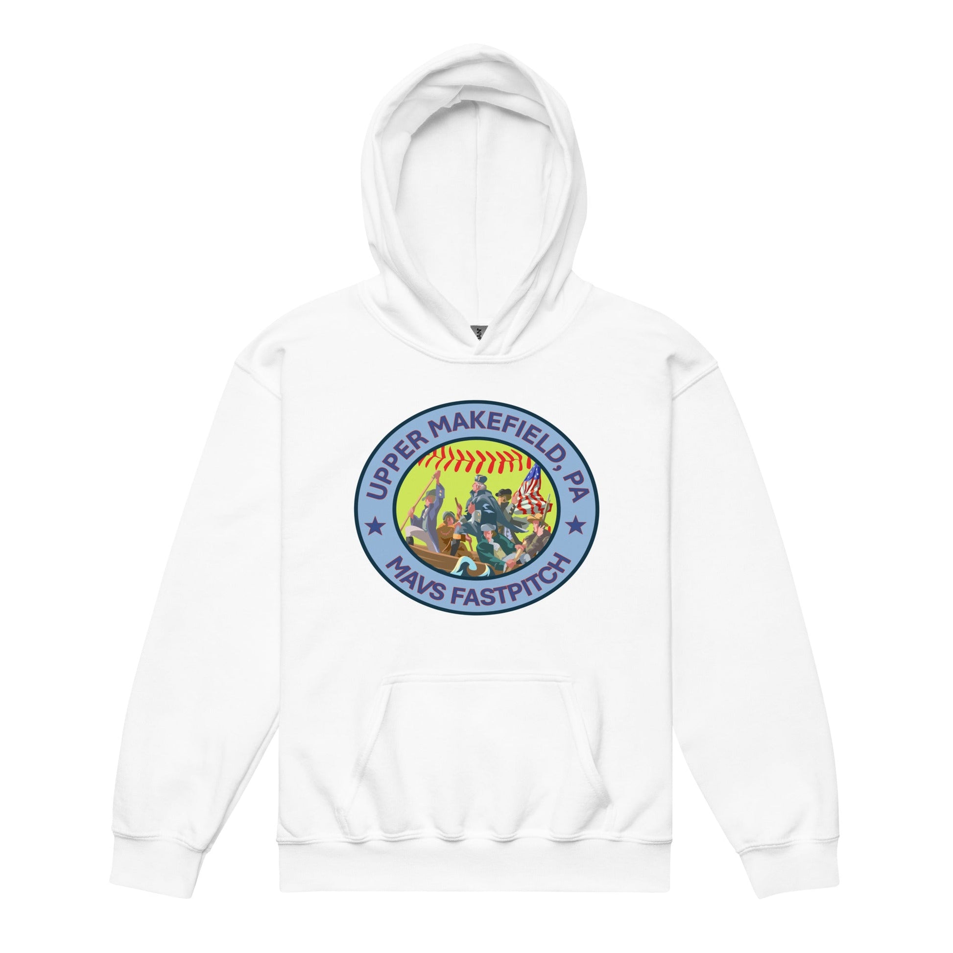 Classic | Youth Hoodie | Upper Makefield Mavs Fastpitch | Crossing Badge Logo