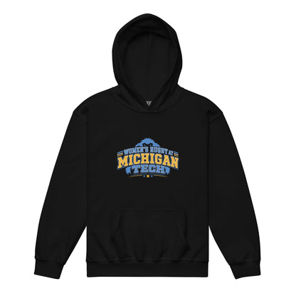 Classic | Youth Hoodie | Women’s Rugby at Michigan Tech | Varsity Crest Logo