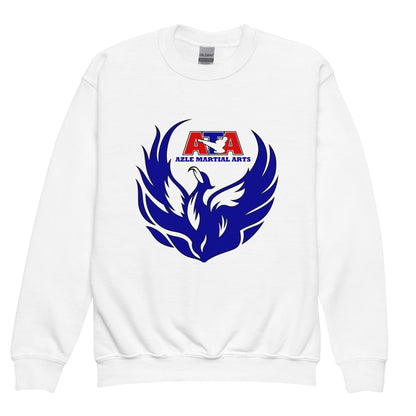 Classic | Youth Sweatshirt | Azle Martial Arts | Blue Fire Crest Logo