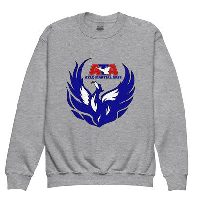 Classic | Youth Sweatshirt | Azle Martial Arts | Blue Fire Crest Logo