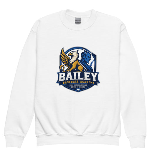 Classic | Youth Sweatshirt | Bailey Baseball Academy | Shield Logo