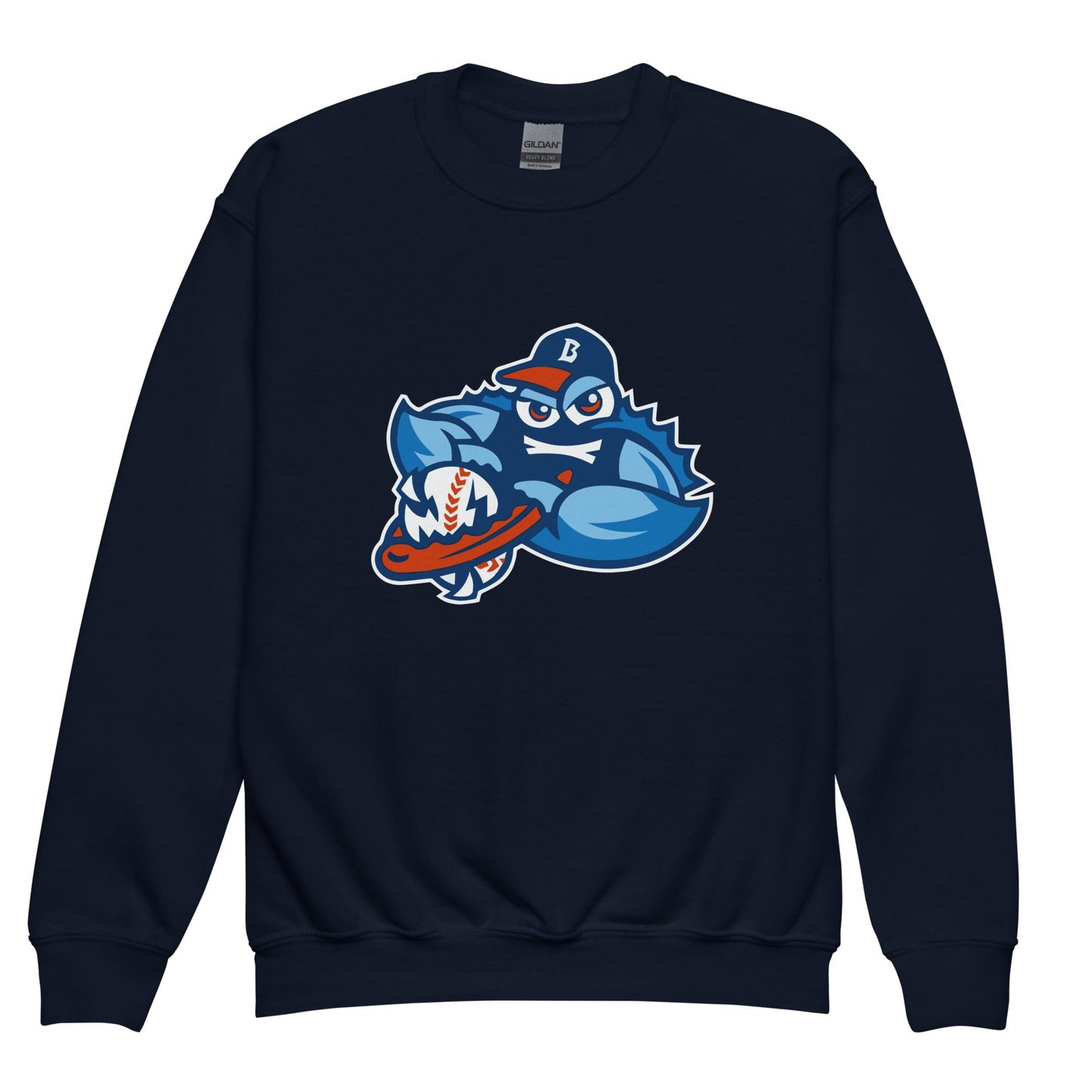Classic | Youth Sweatshirt | Bellport BlueClaws | Mascot Logo