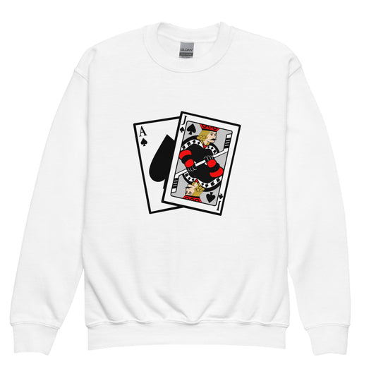 Classic | Youth Sweatshirt | Blackjack’s Roller Hockey | Royal Spade Crest Logo