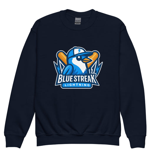 Classic | Youth Sweatshirt | Blue Streak Lightning | Mascot Logo