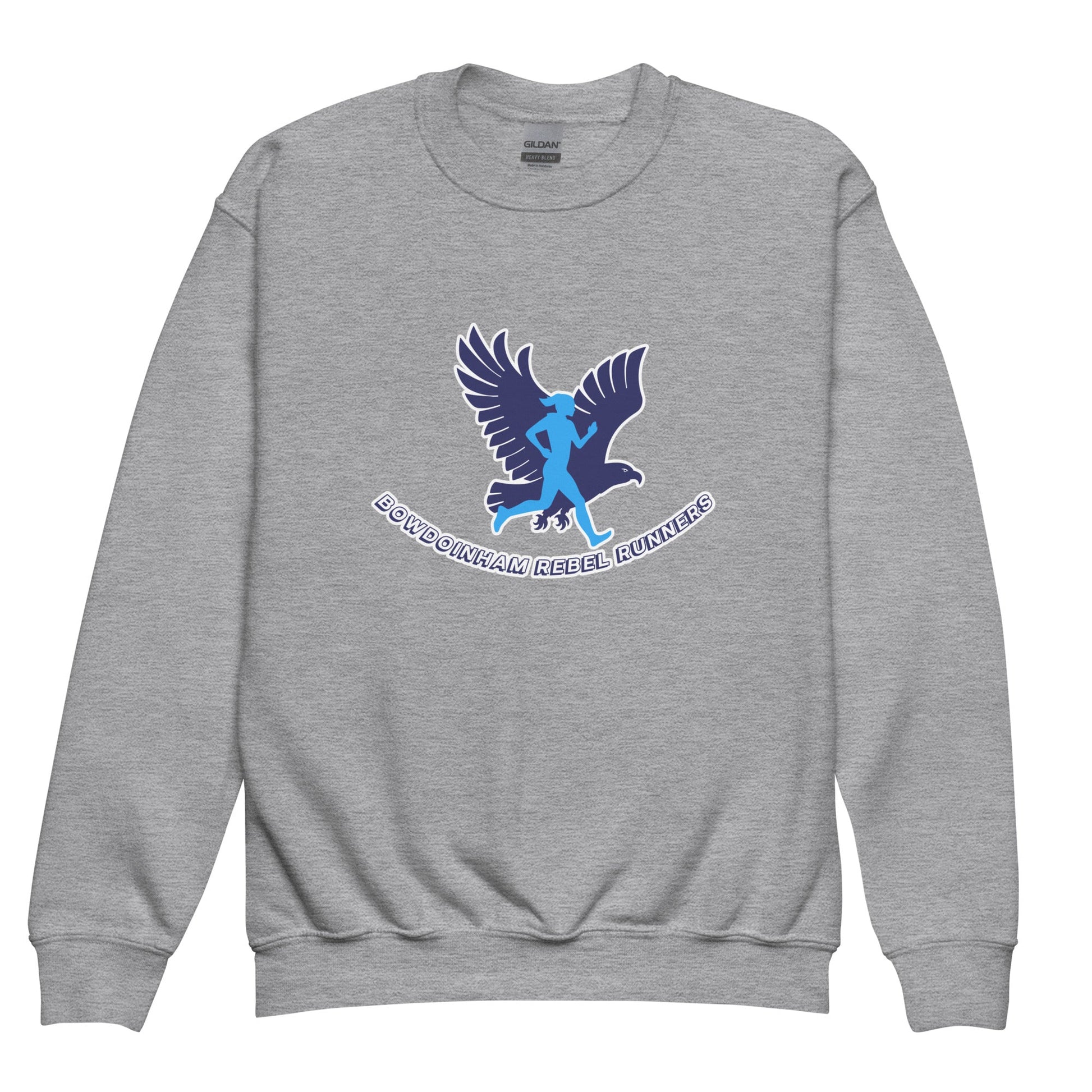 Classic | Youth Sweatshirt | Bowdoinham Rebel Runners | Aerial Runner Emblem Logo