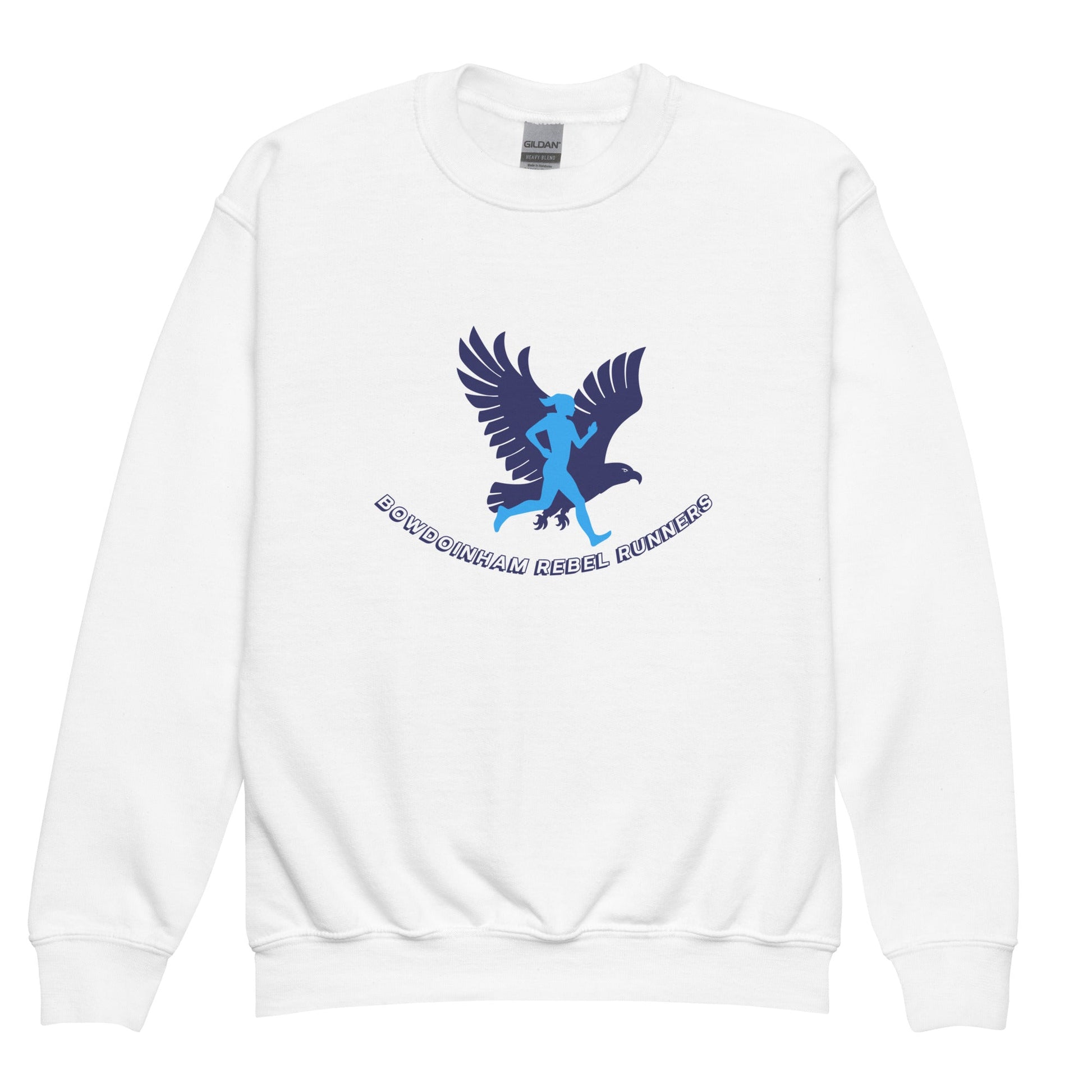 Classic | Youth Sweatshirt | Bowdoinham Rebel Runners | Aerial Runner Emblem Logo