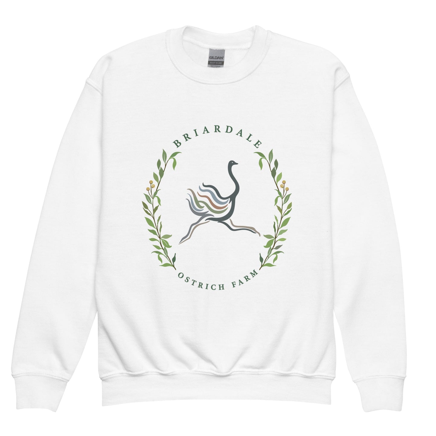 Classic | Youth Sweatshirt | Briardale Ostrich Farm | Crest Logo