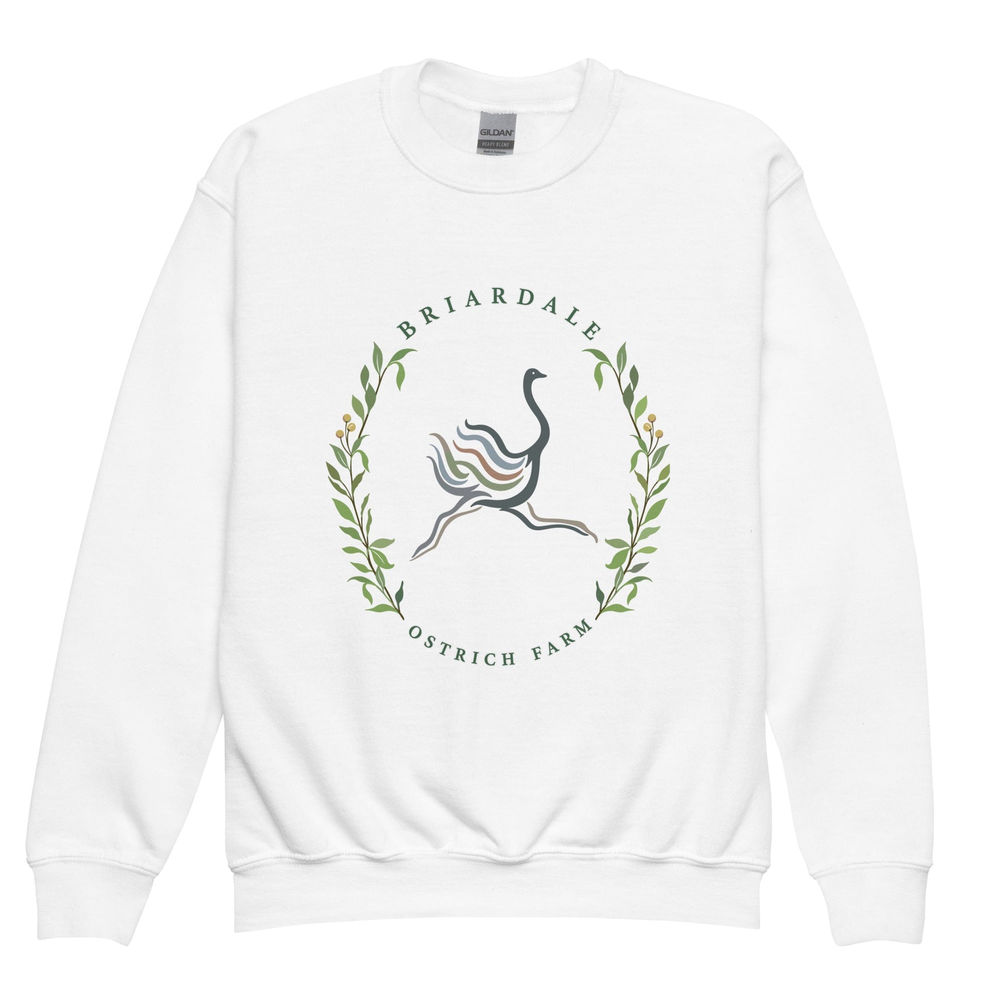 Classic | Youth Sweatshirt | Briardale Ostrich Farm | Crest Logo