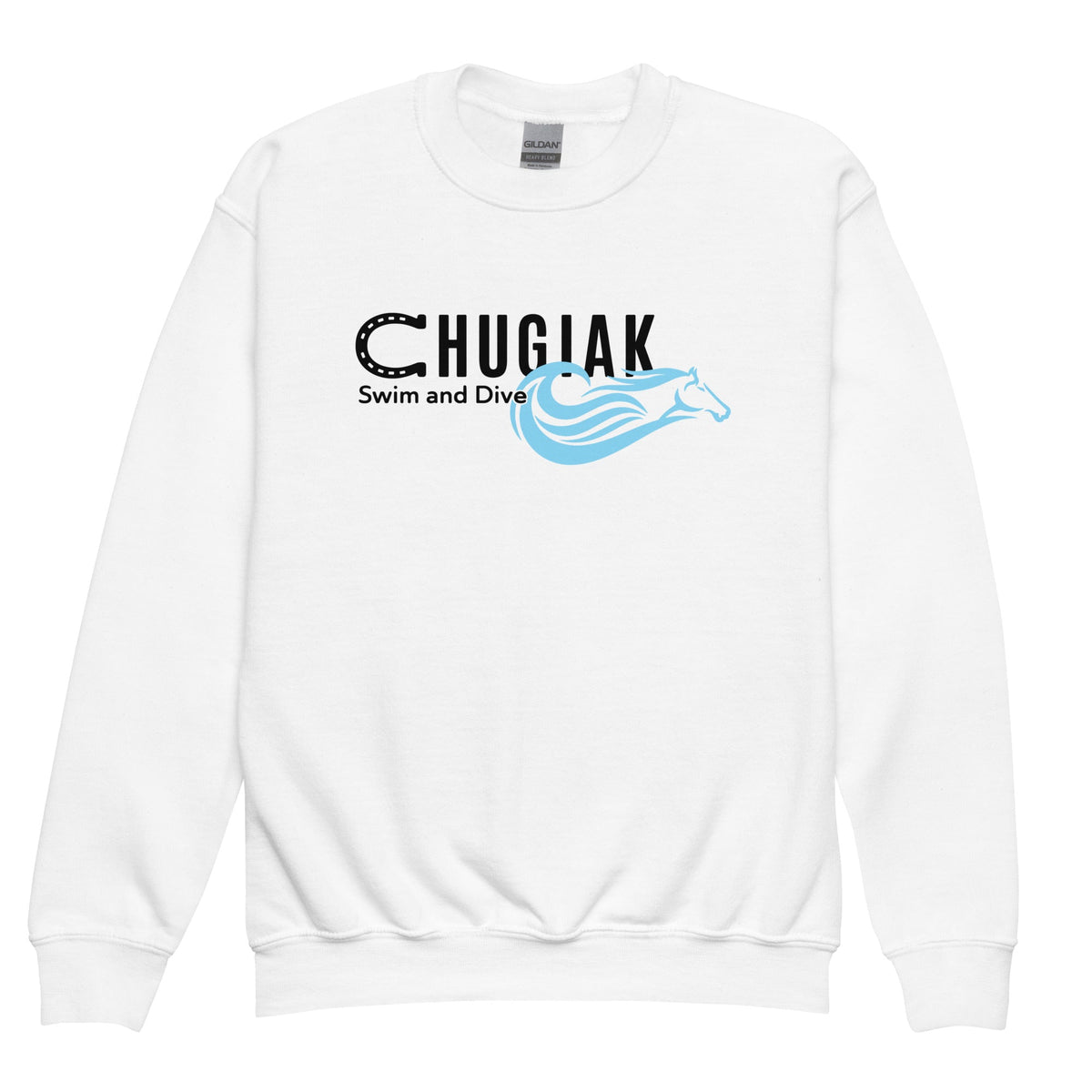 Classic | Youth Sweatshirt | Chugiak Mustang Swim & Dive | Crest Logo