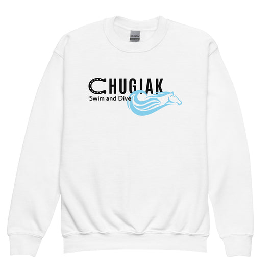 Classic | Youth Sweatshirt | Chugiak Mustang Swim & Dive | Crest Logo