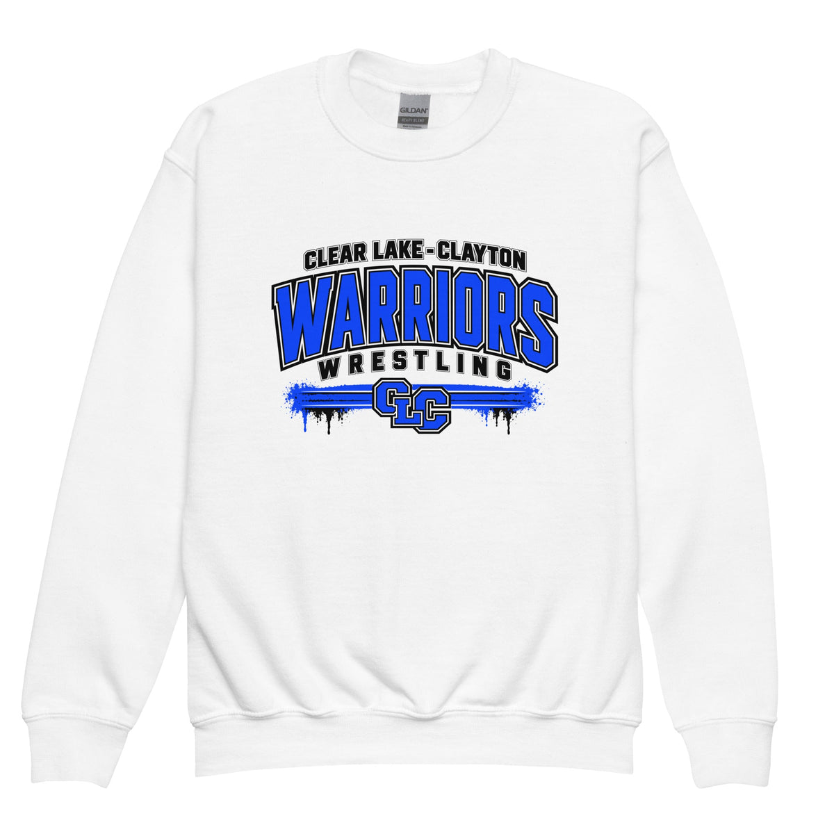 Classic | Youth Sweatshirt | Clear Lake - Clayton Wrestling | Warrior Crest Logo