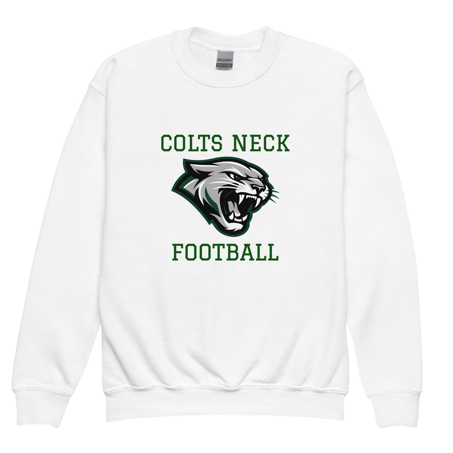 Classic | Youth Sweatshirt | Colts Neck Cougars | Youth Tackle Football (AYF) | Green Predator Logo