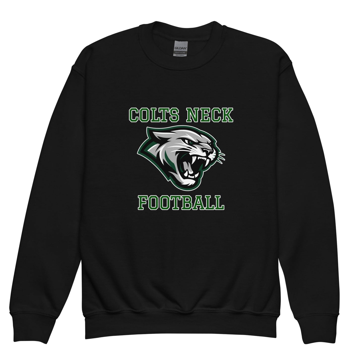 Classic | Youth Sweatshirt | Colts Neck Cougars | Youth Tackle Football (AYF) | Green Predator Logo