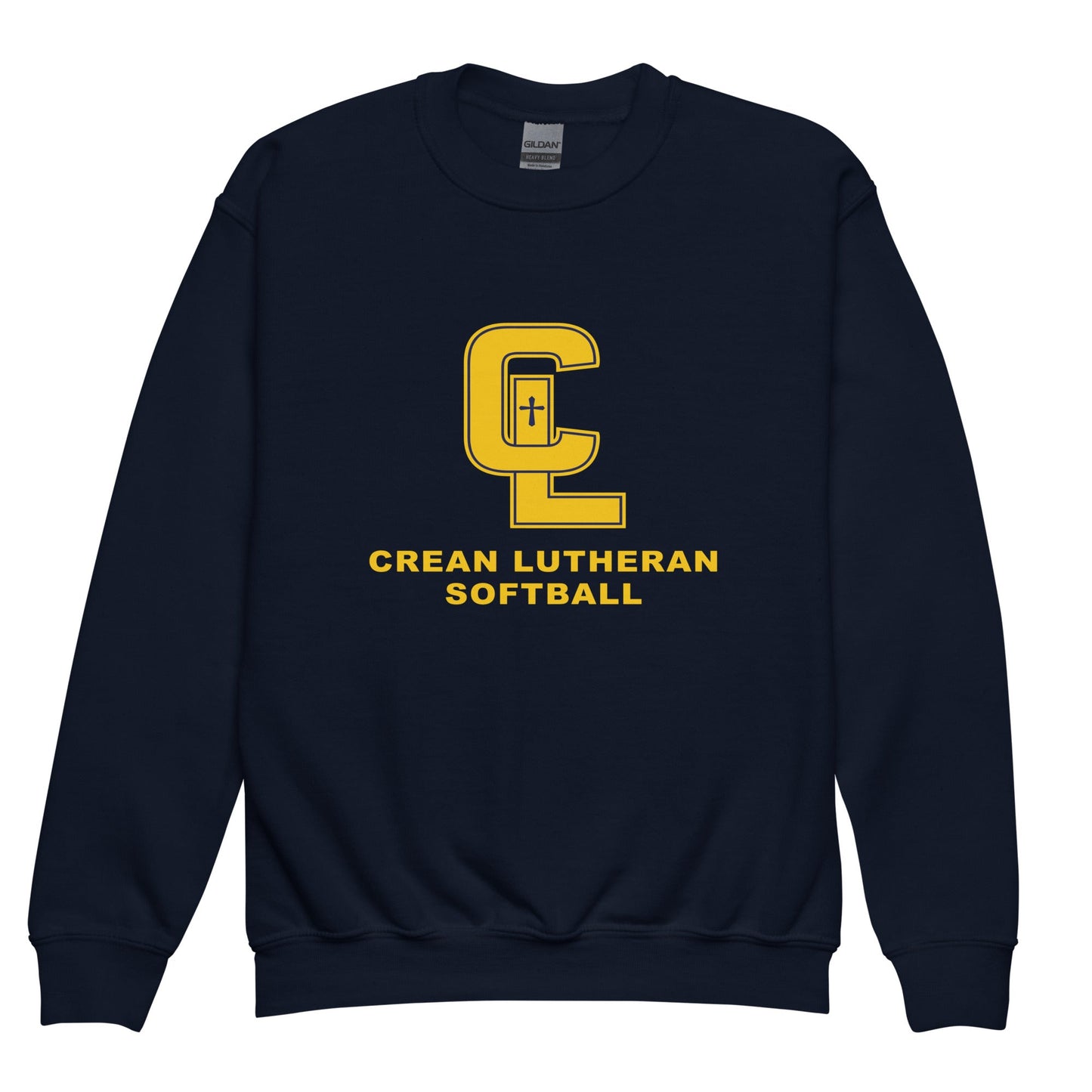 Classic | Youth Sweatshirt | Crean Lutheran Softball | Gold CL Softball Logo