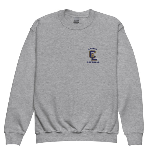Classic | Youth Sweatshirt | Crean Lutheran Softball | Navy CL Softball Logo