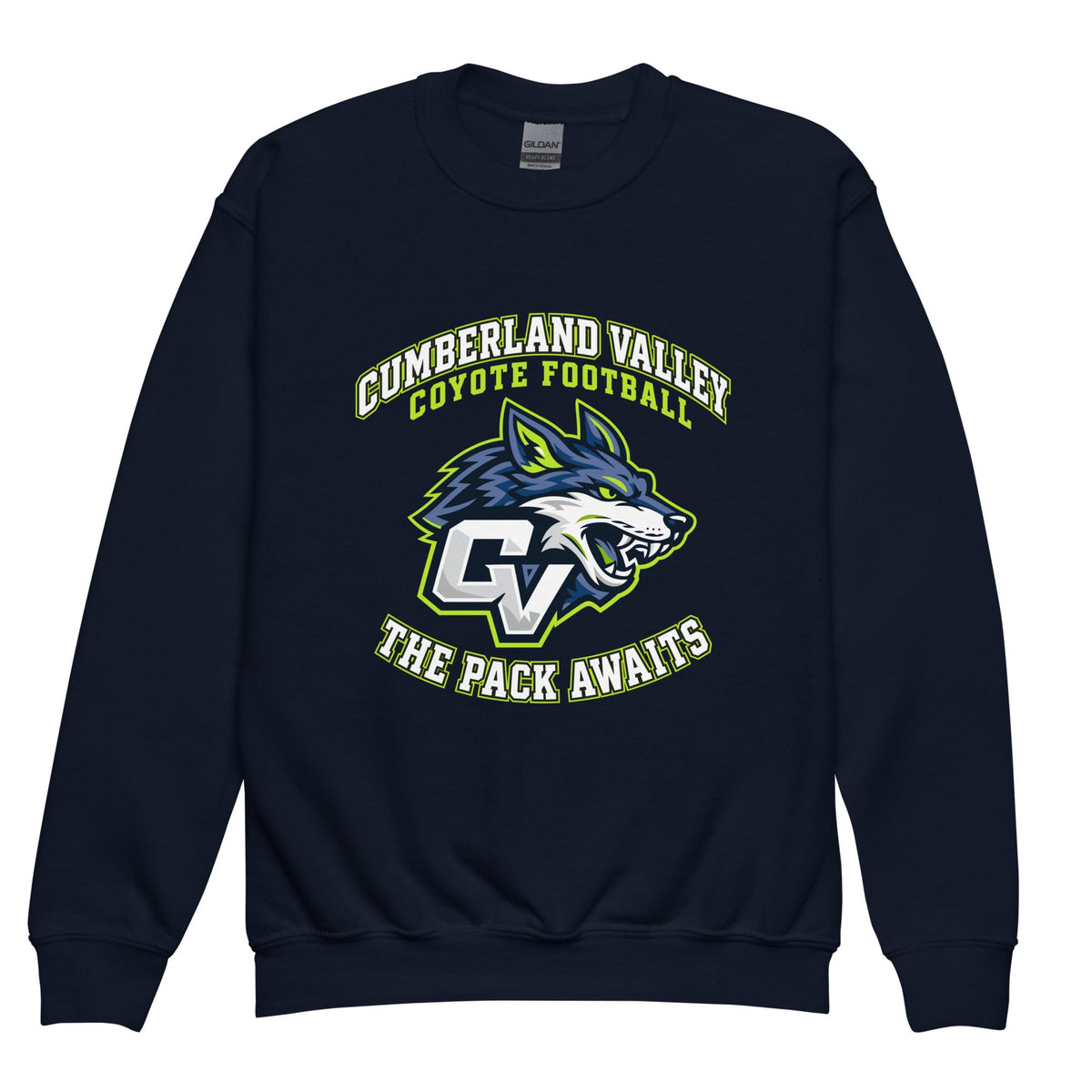Classic | Youth Sweatshirt | Cumberland Valley Coyotes Football | Emblem Logo