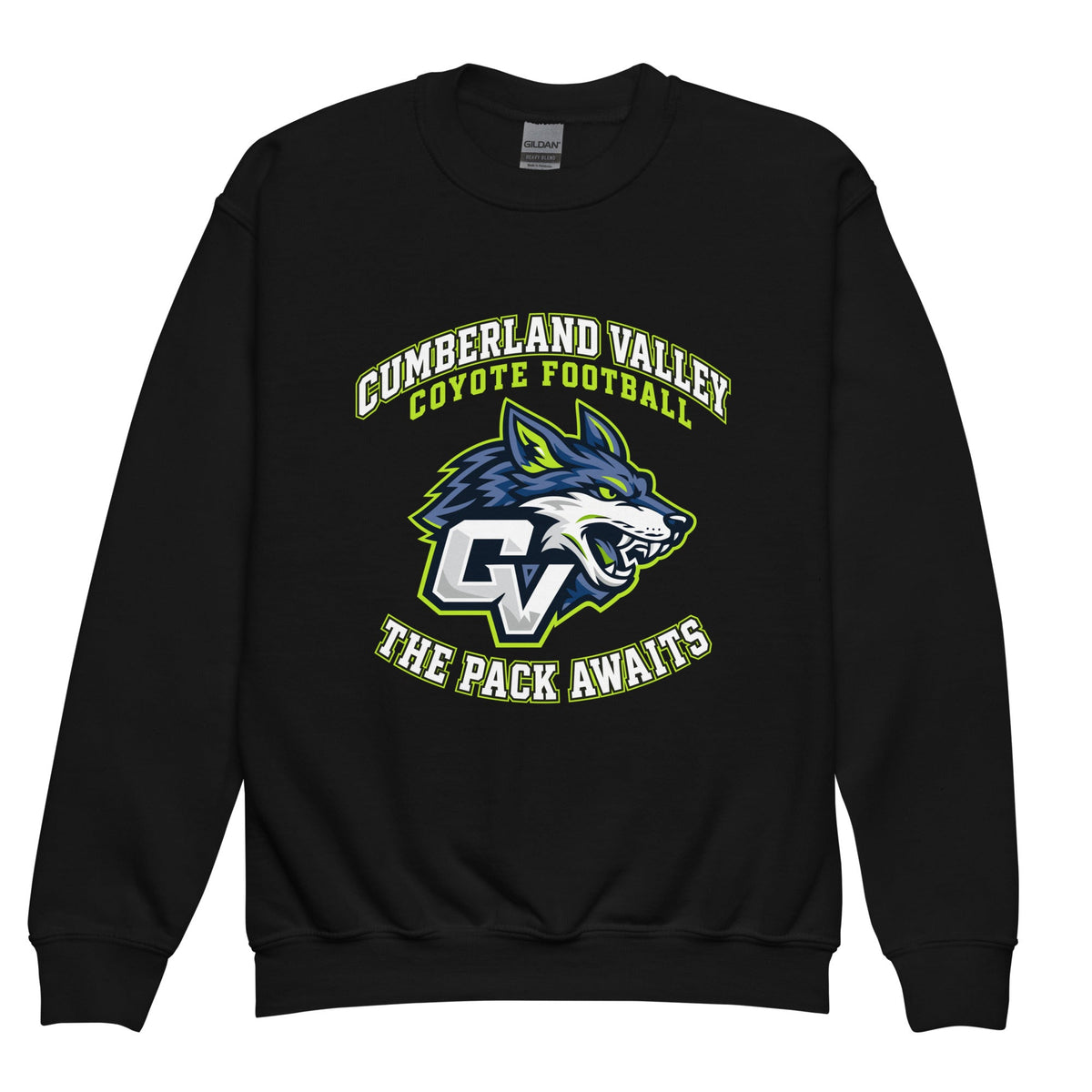 Classic | Youth Sweatshirt | Cumberland Valley Coyotes Football | Emblem Logo