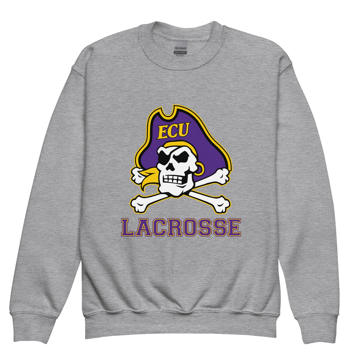 Classic | Youth Sweatshirt | ECU Club Womens Lacrosse | Ironclad Corsairs Logo