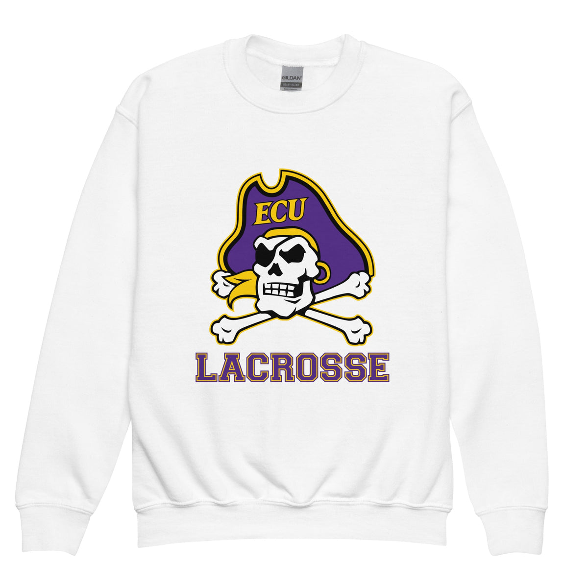 Classic | Youth Sweatshirt | ECU Club Womens Lacrosse | Ironclad Corsairs Logo