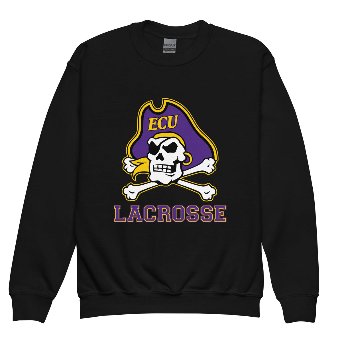 Classic | Youth Sweatshirt | ECU Club Womens Lacrosse | Ironclad Corsairs Logo