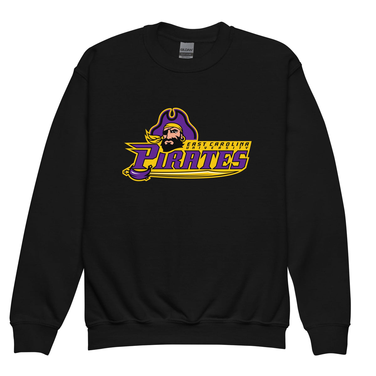 Classic | Youth Sweatshirt | ECU Club Womens Lacrosse | Pirate Emblem Logo