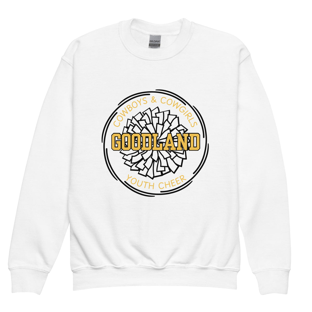 Classic | Youth Sweatshirt | Goodland Youth Cheer | Crest Logo