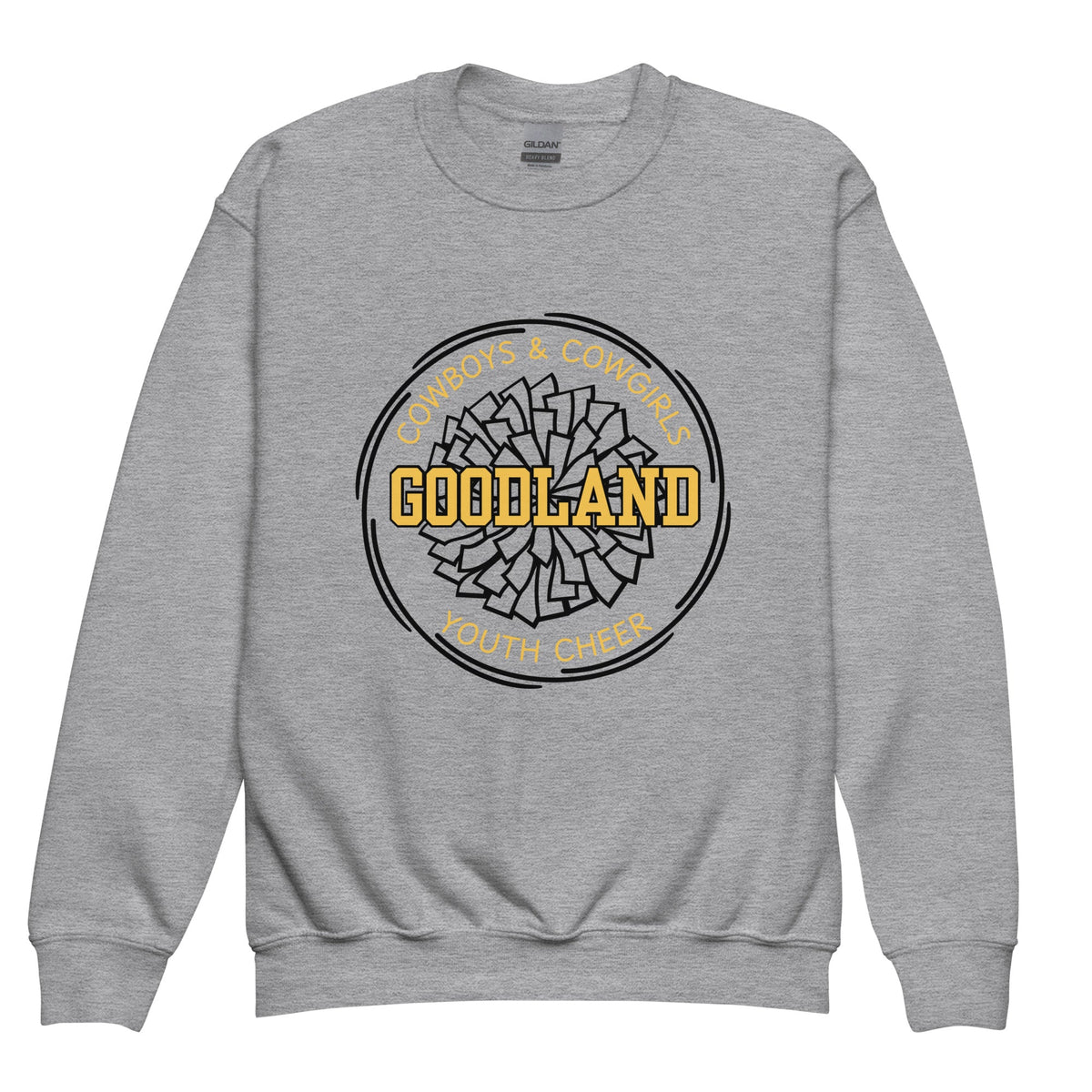 Classic | Youth Sweatshirt | Goodland Youth Cheer | Crest Logo