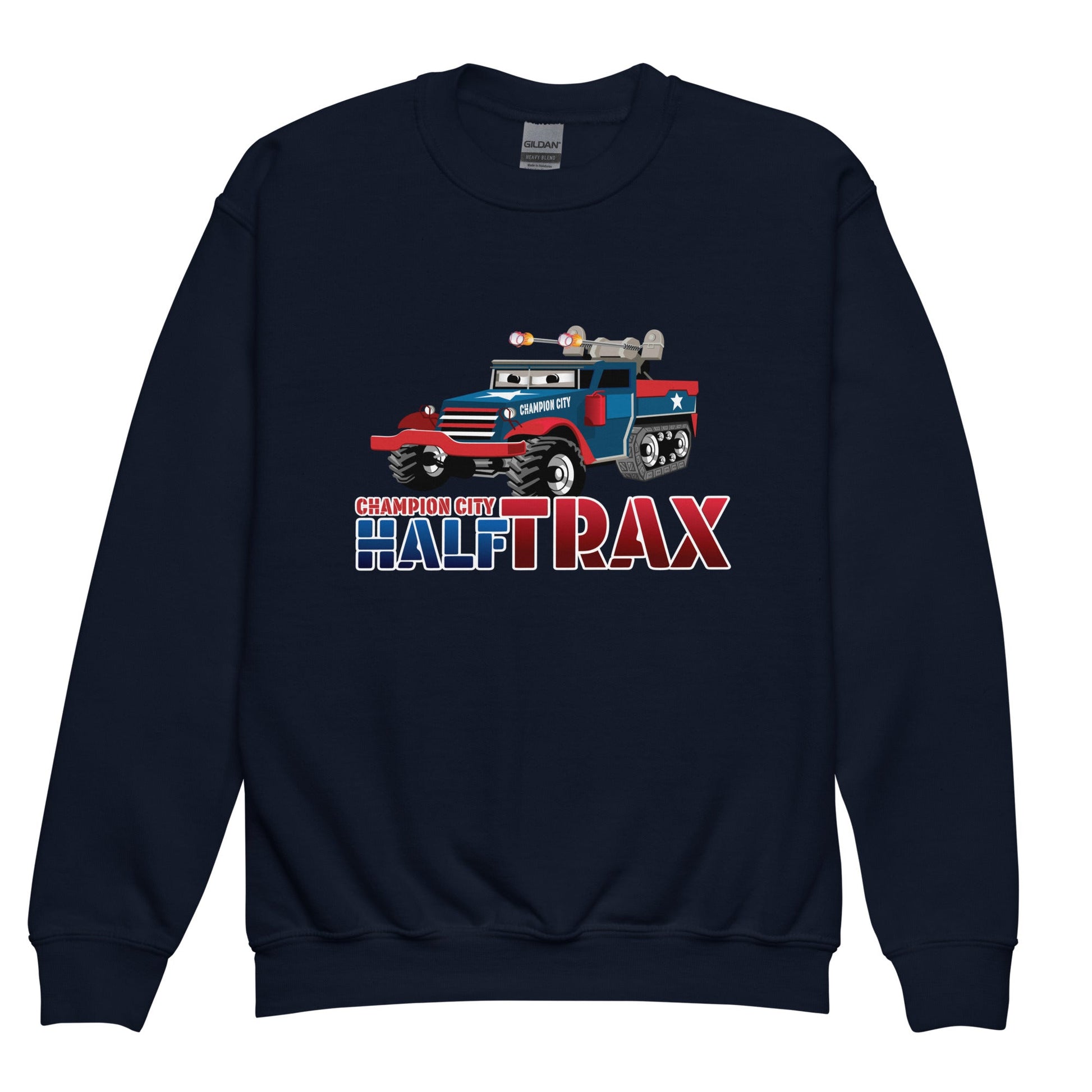 Classic | Youth Sweatshirt | Half Trax Baseball | Mascot Logo