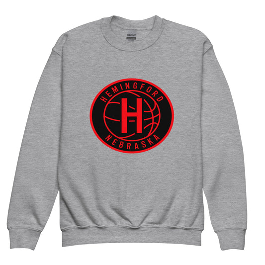 Classic | Youth Sweatshirt | Hemingford Bobcats | Badge Logo