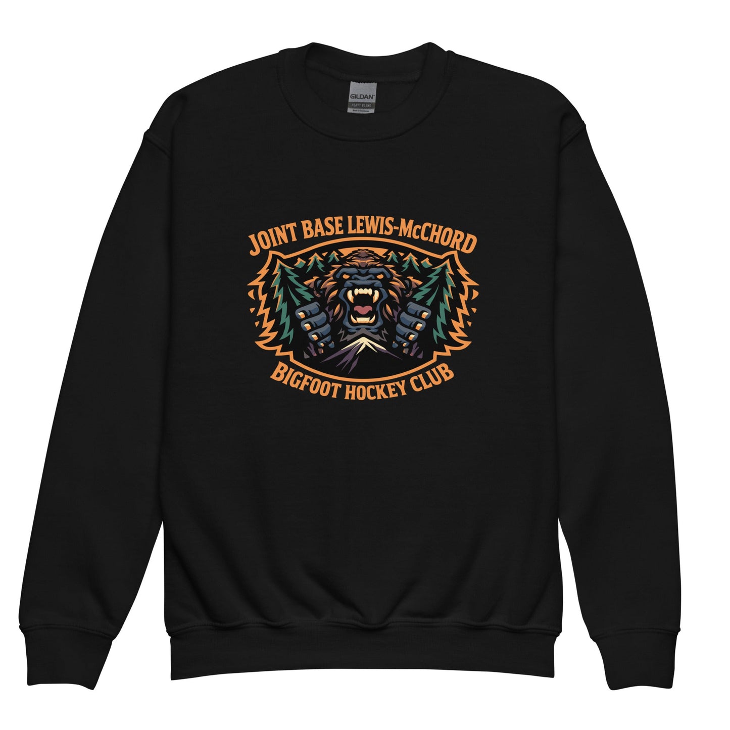 Classic | Youth Sweatshirt | JBLM Bigfoot Hockey Team | Mascot Logo