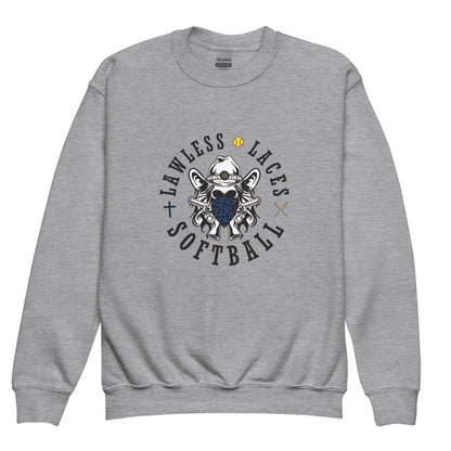 Classic | Youth Sweatshirt | Lawless Laces Softball | Bandana Mascot Logo