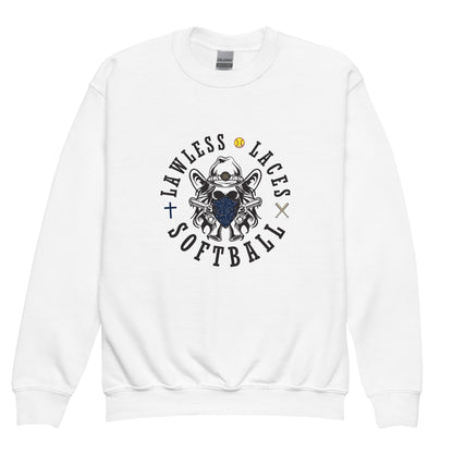 Classic | Youth Sweatshirt | Lawless Laces Softball | Bandana Mascot Logo