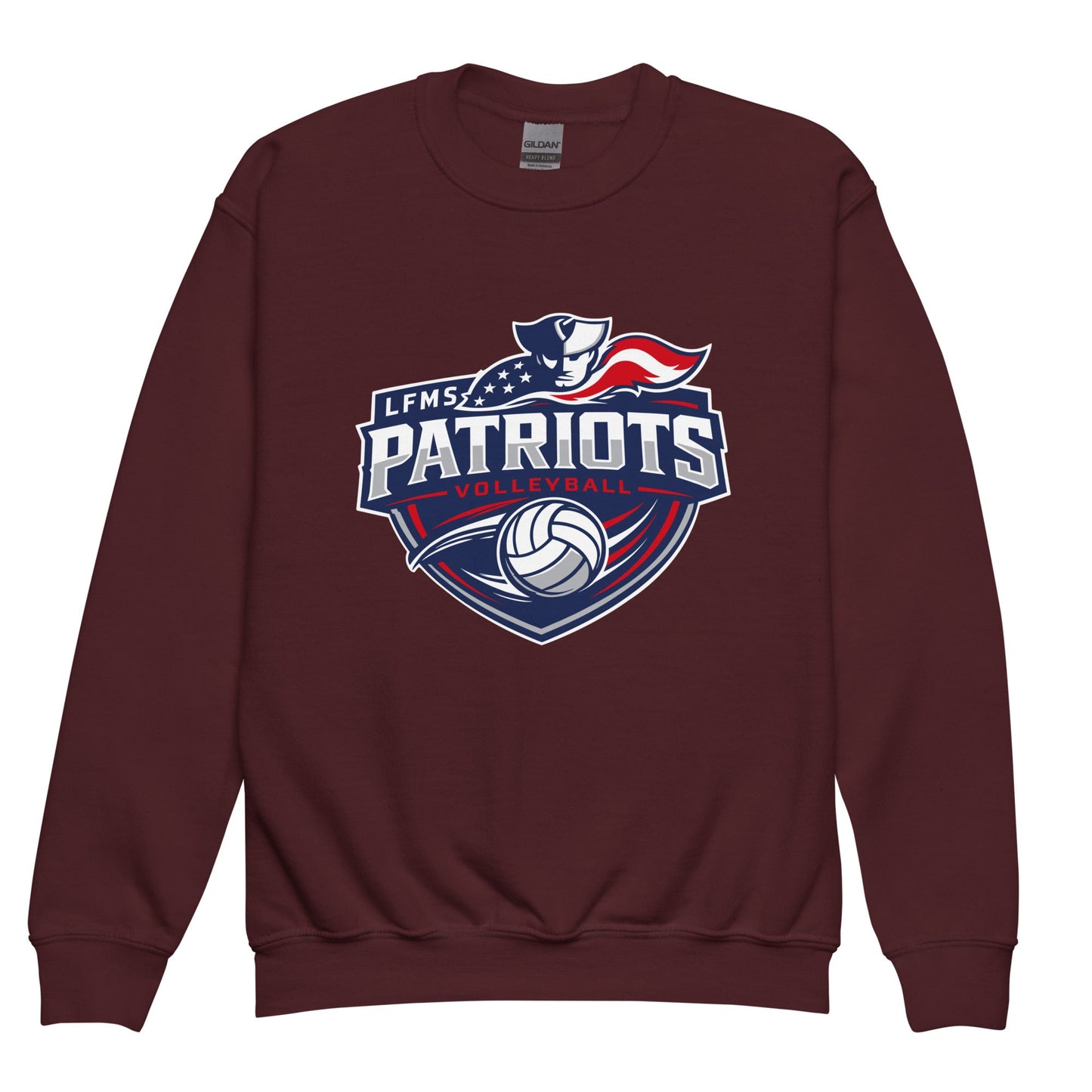 Classic | Youth Sweatshirt | LFMS Athletics | Patriots Volleyball Logo