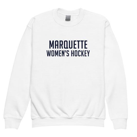 Classic | Youth Sweatshirt | Marquette University Women's Hockey | Collegiate Front Logo