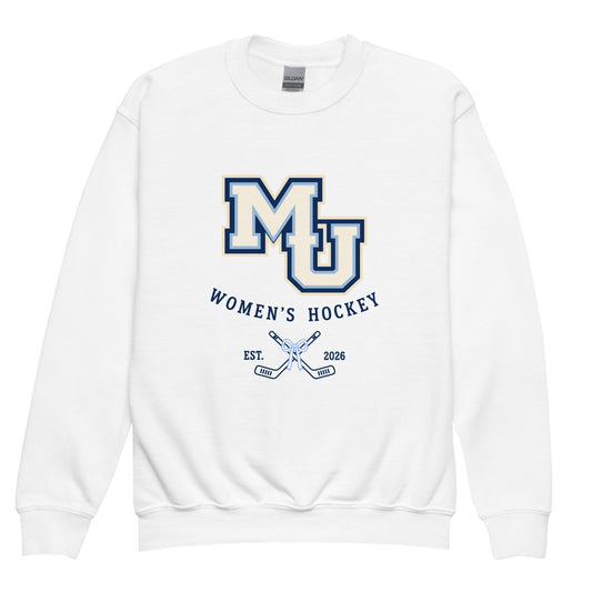 Classic | Youth Sweatshirt | Marquette University Women's Hockey | Crest Logo