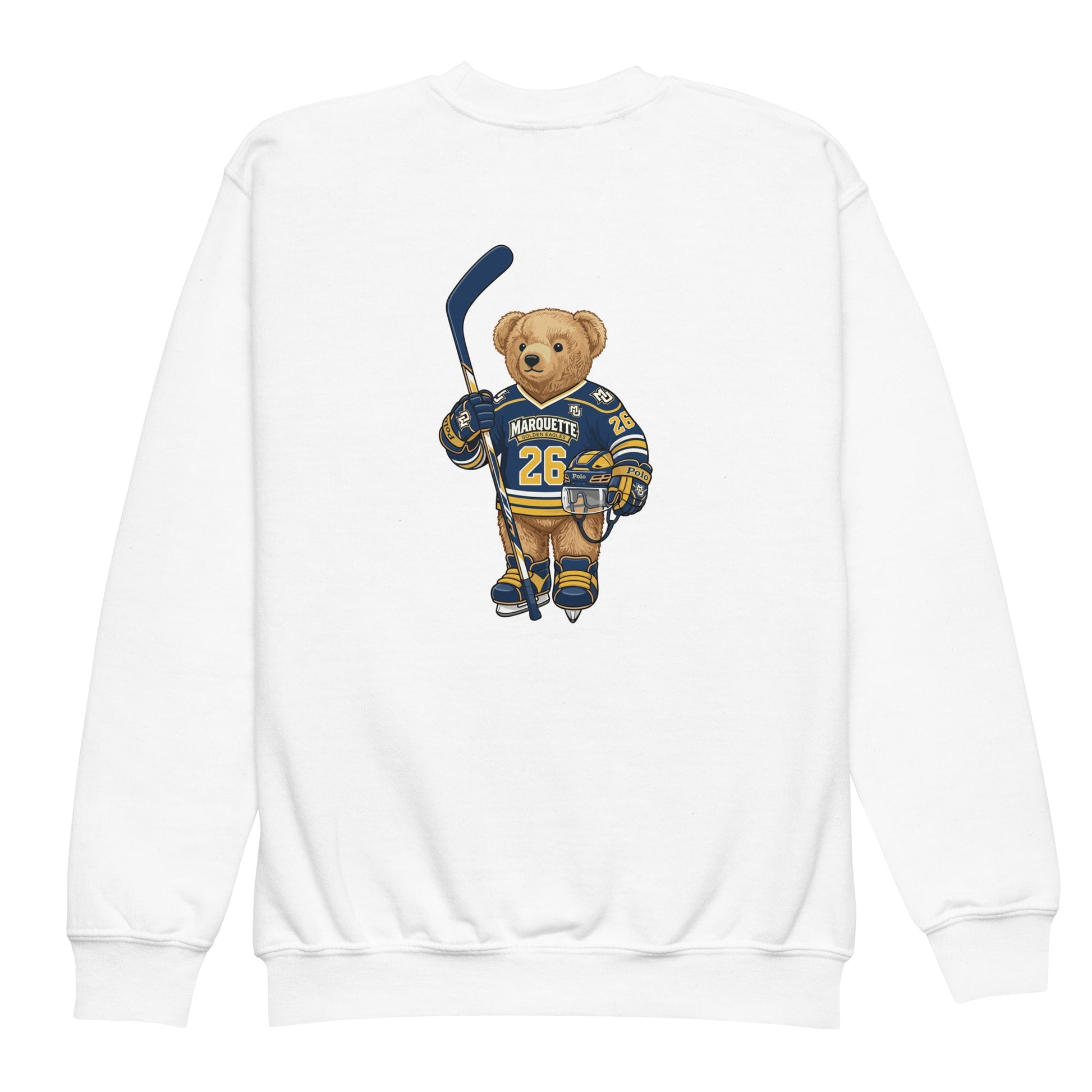 Classic | Youth Sweatshirt | Marquette University Women's Hockey | MU Mark Backprint Logo