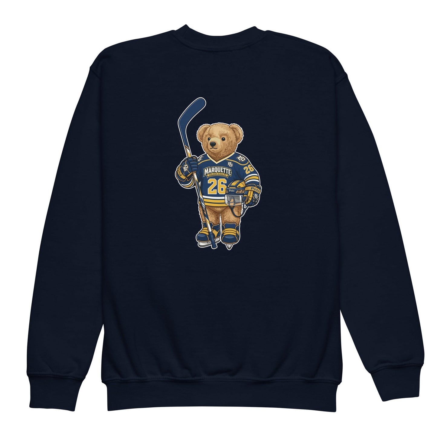 Classic | Youth Sweatshirt | Marquette University Women's Hockey | MU Mark Backprint Logo