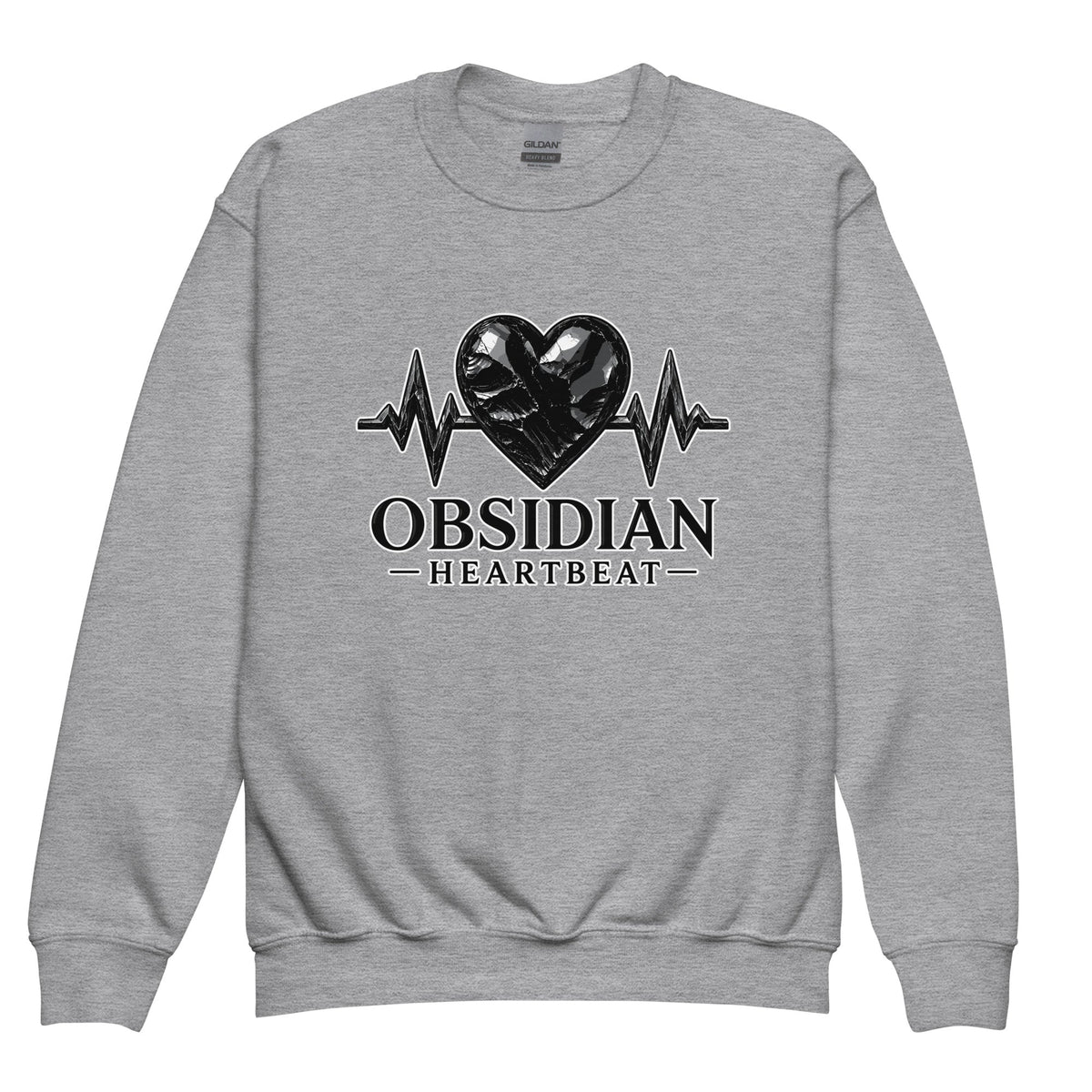 Classic | Youth Sweatshirt | Obsidian Heartbeat | Pulse Athletics Logo