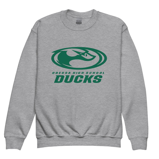 Classic | Youth Sweatshirt | Odessa Girls Lacrosse | Ducks Green Logo