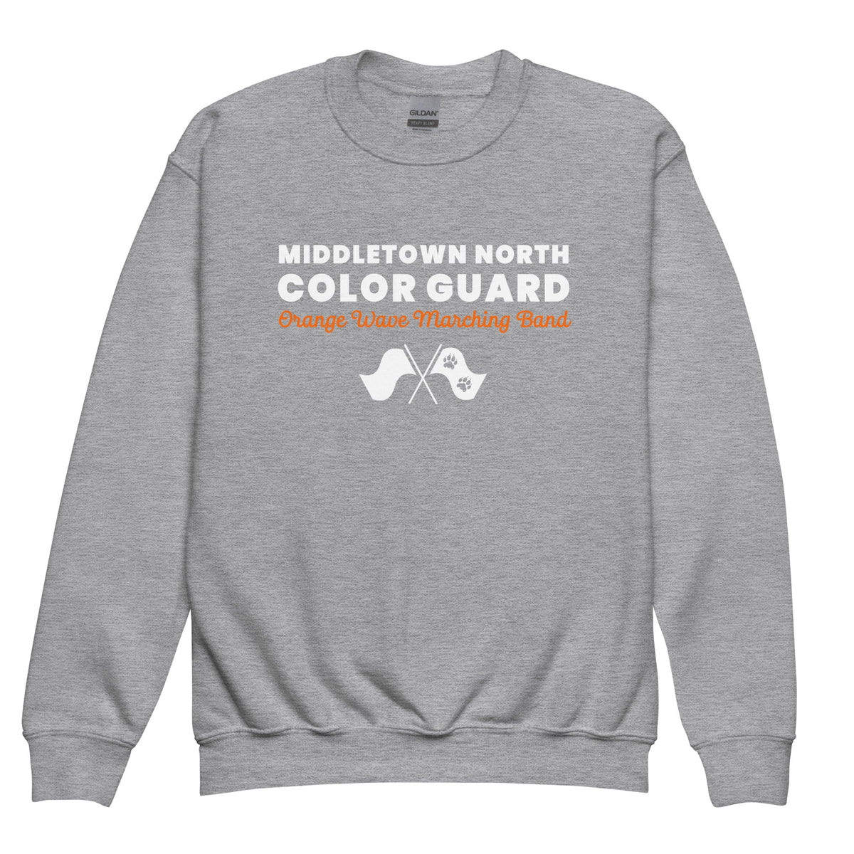 Classic | Youth Sweatshirt | Orange Wave Marching Band | Modern Script Logo